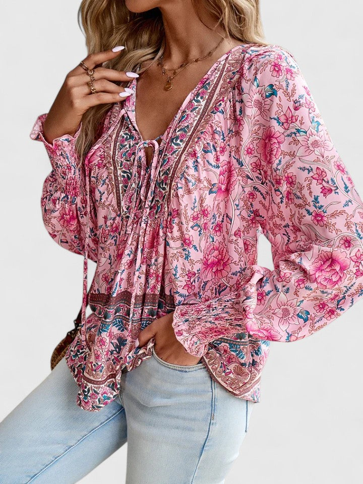 Jacklyn | Women's Boho Floral Blouse