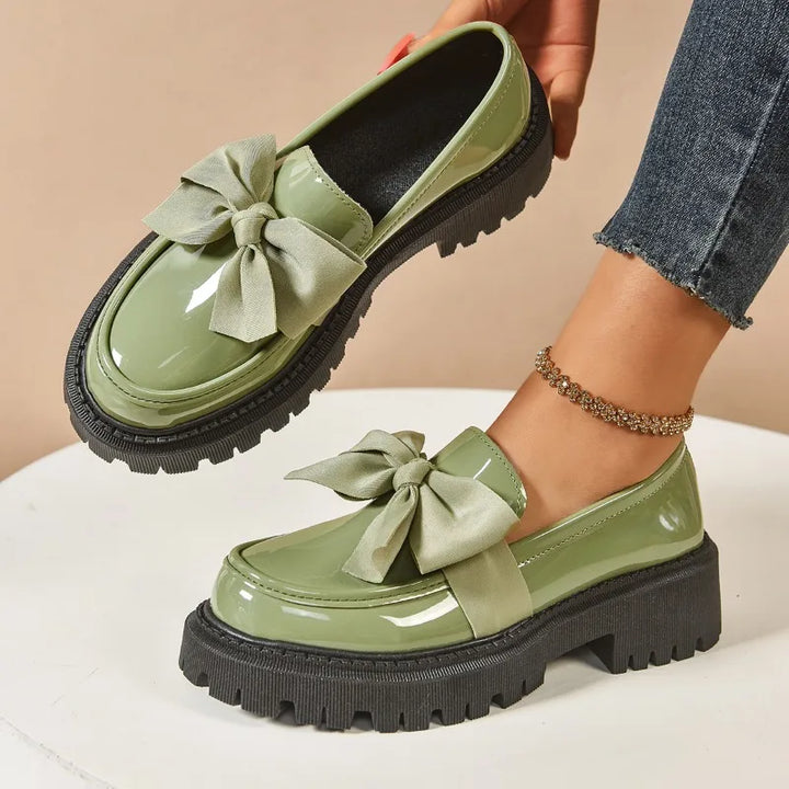 Selah - Chic Bow Rise Orthopedic Platform Loafers