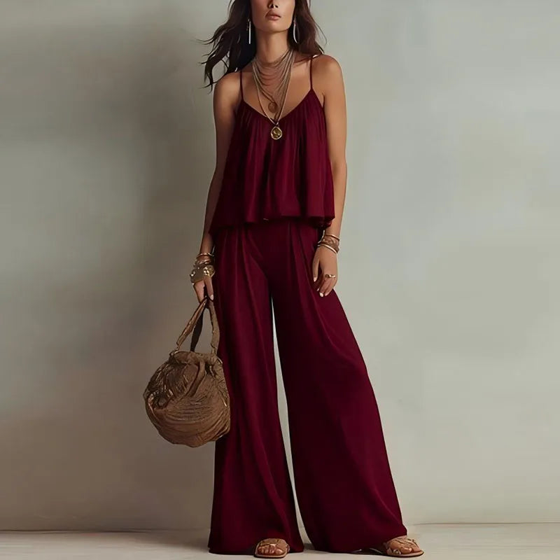 Paula - Boho Chic Linen Matching Summer Set