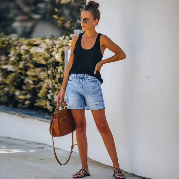 Scarlet | Women High Waist Denim Shorts