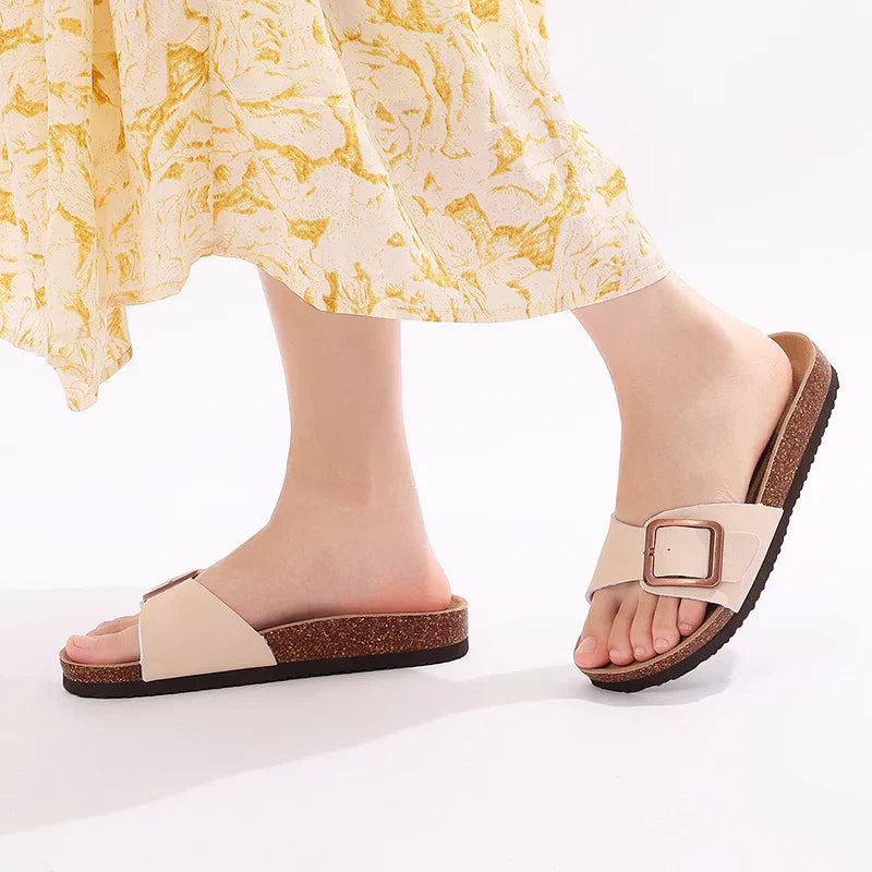 Flora | Women's Flat Adjustable Buckle Sandals