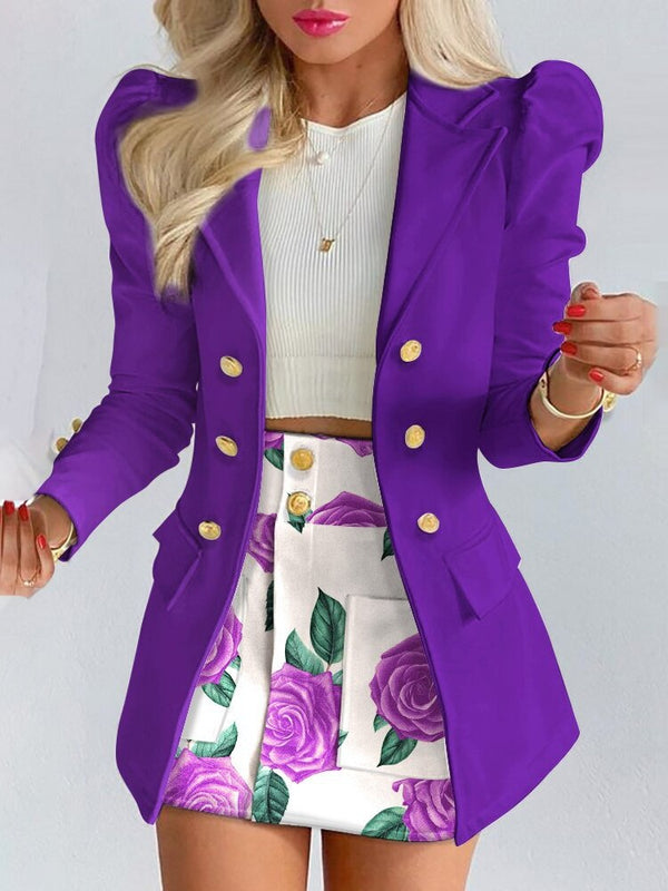 Sarah - Women’s Fitted Blazer and Skirt Suit Set