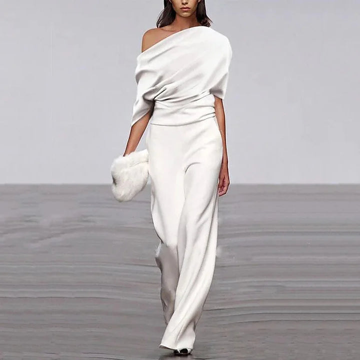 Aiza | Elegant Jumpsuit for Women with One-Shoulder Asymmetrical Neckline