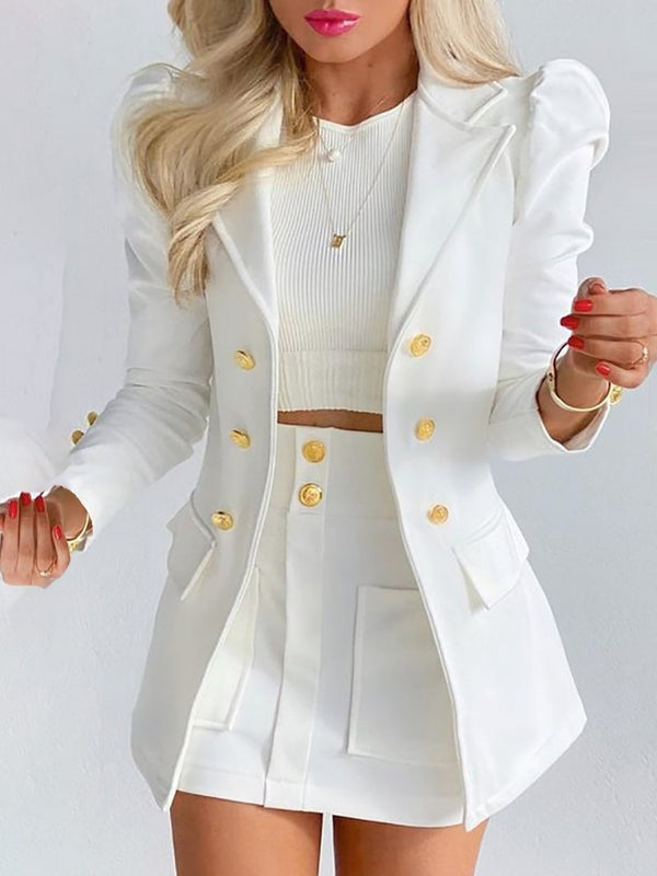Sarah - Women’s Fitted Blazer and Skirt Suit Set