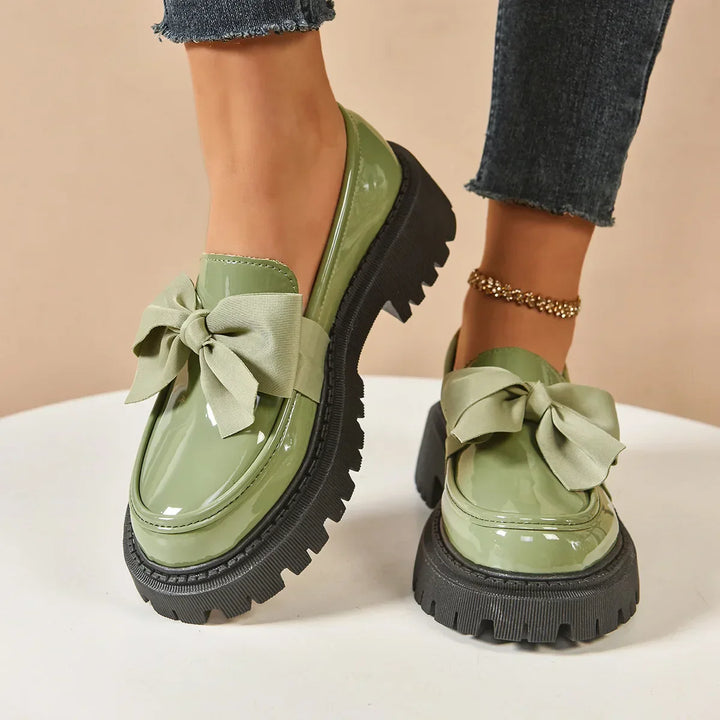 Selah - Chic Bow Rise Orthopedic Platform Loafers