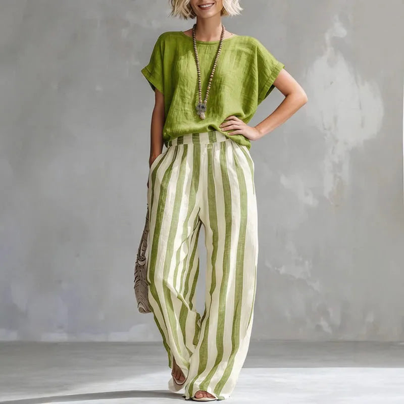Vanessa - Elegant Linen Summer Set Women