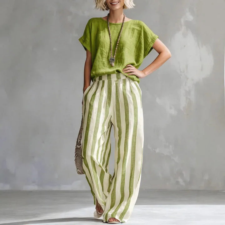 Vanessa - Elegant Linen Summer Set Women