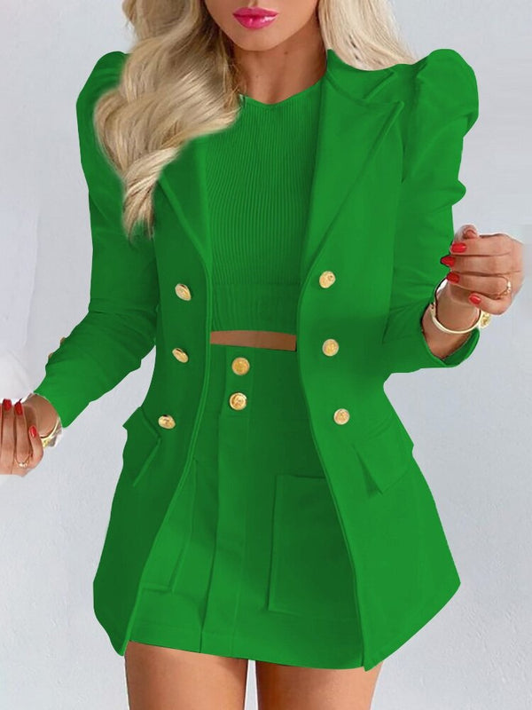 Sarah - Women’s Fitted Blazer and Skirt Suit Set