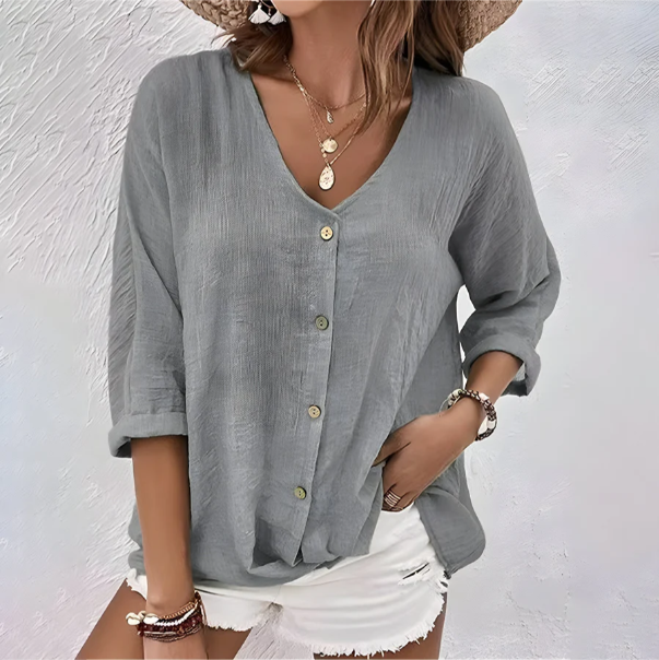 Macy - Relaxed Button-Up Summer Blouse