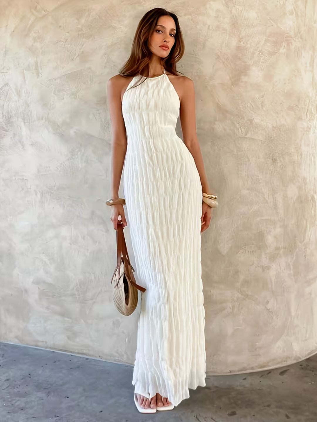 Claudia - Elegant Women's White Cocktail Dress