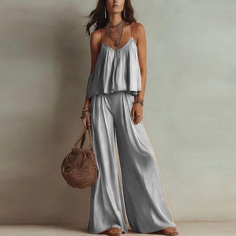Paula - Boho Chic Linen Matching Summer Set