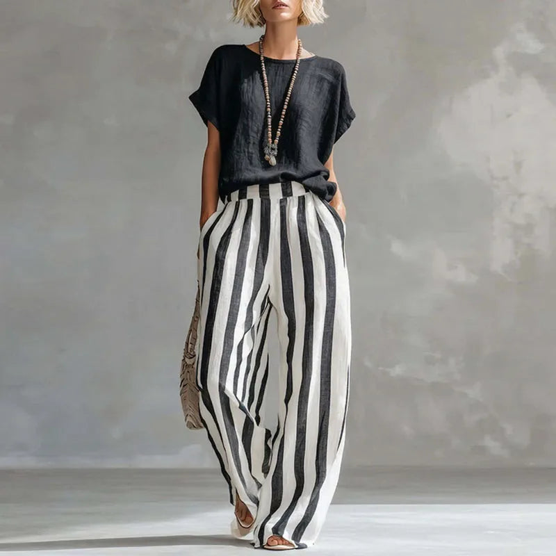 Vanessa - Elegant Linen Summer Set Women