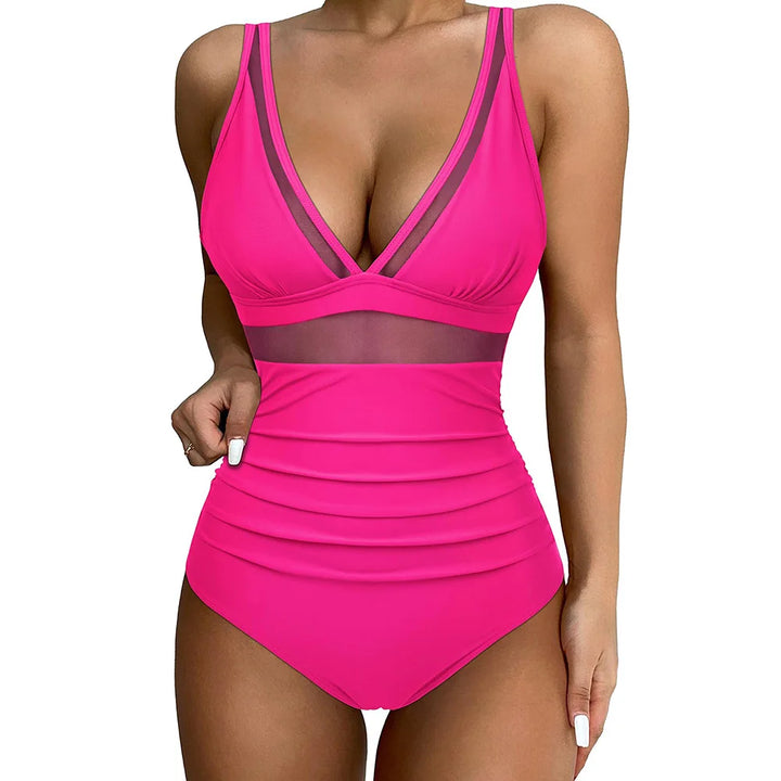 Selena | Women’s One-Piece Swimsuit with Mesh Tummy Control