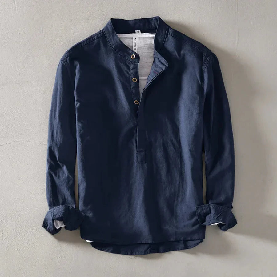 Shoreline Linen Henley Premium Casual Shirt