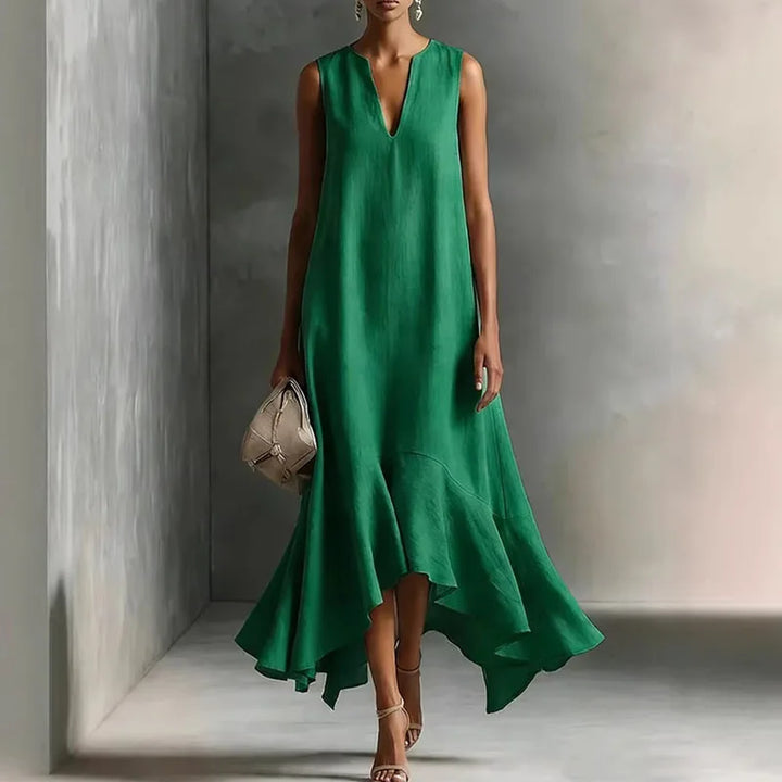 Andrea - Women's Elegant V Neck Flowy Sundress