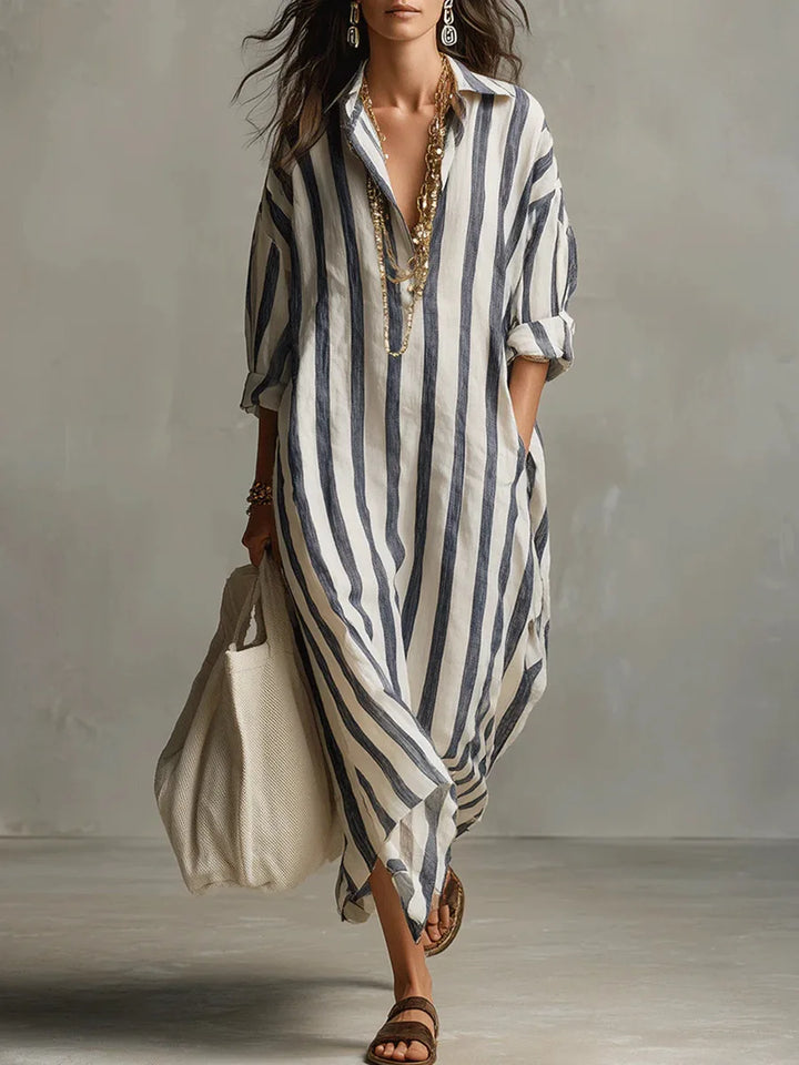 Amaris - Chic Linen Long Shirt Dress Women