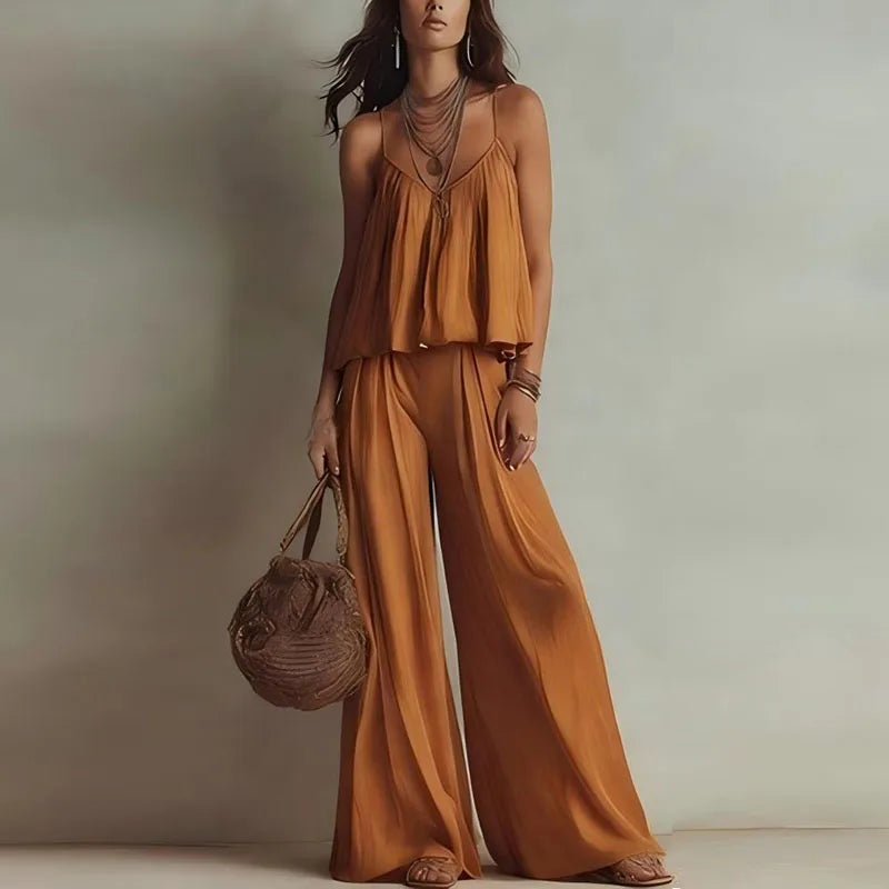 Paula - Boho Chic Linen Matching Summer Set