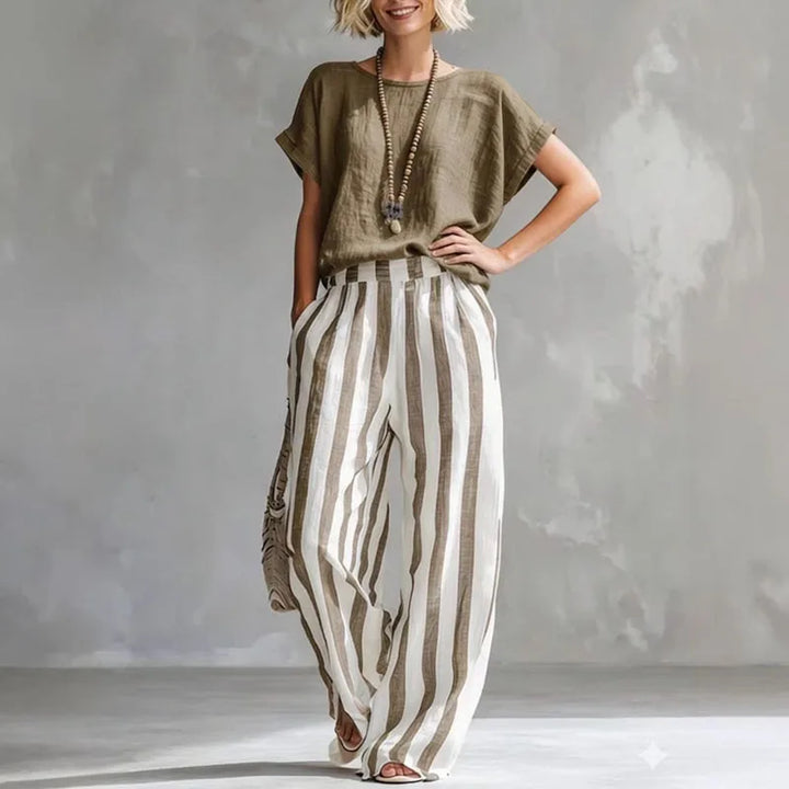 Vanessa - Elegant Linen Summer Set Women