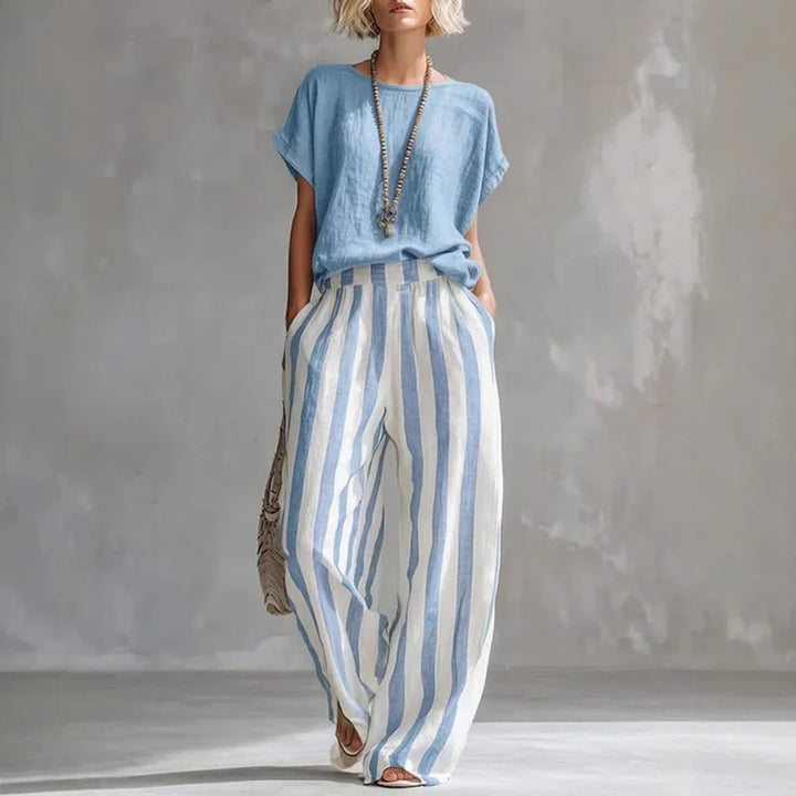 Vanessa - Elegant Linen Summer Set Women