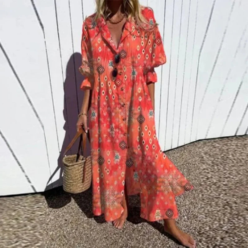 Margaret | Women’s Boho Floral Summer Maxi Dress