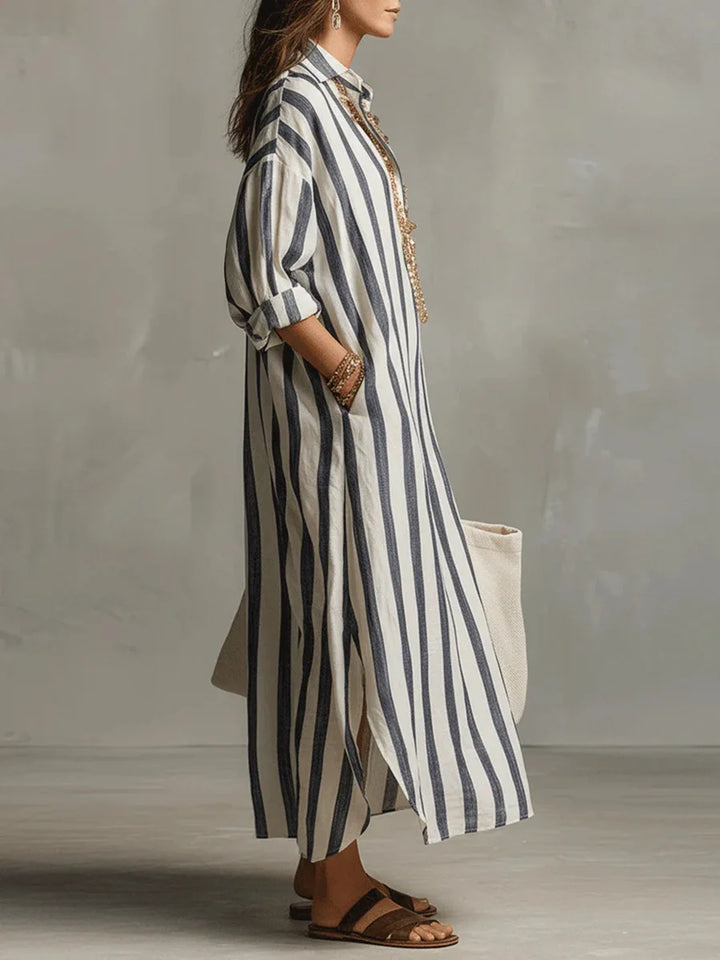 Amaris - Chic Linen Long Shirt Dress Women