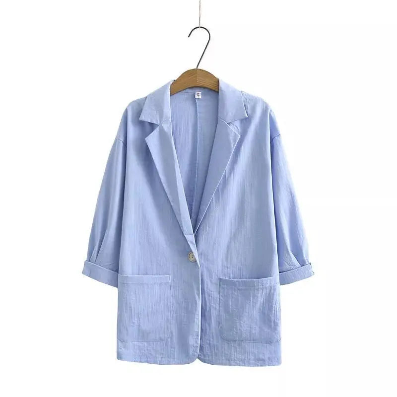 Maya - Casual Linen Vacation Matching Blazer Set