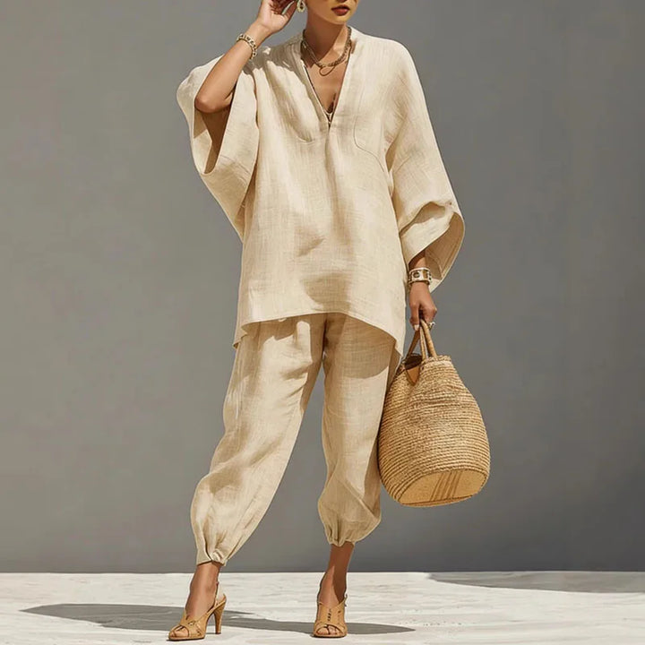 Gianna - Women Boho Elegant Linen Matching Set