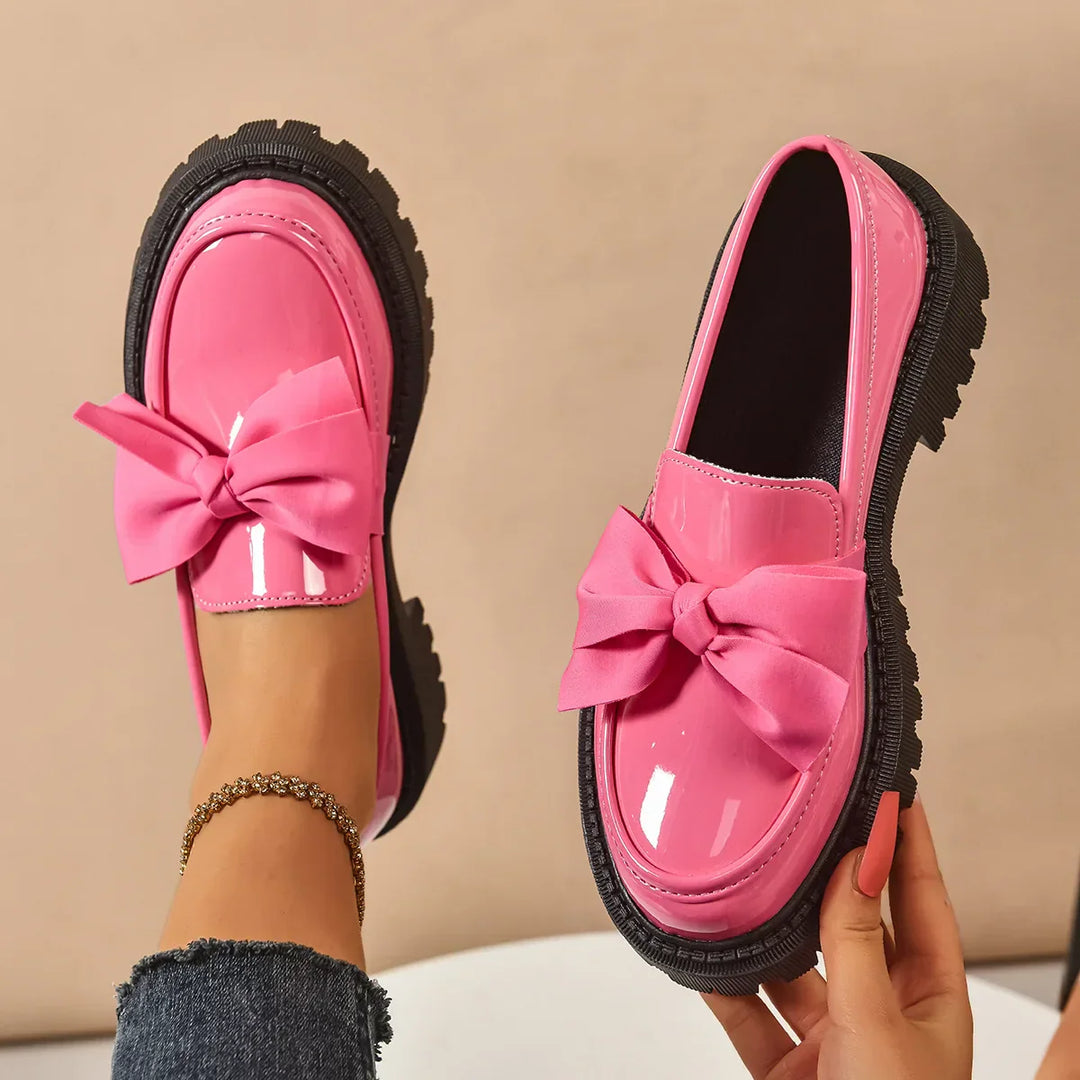 Selah - Chic Bow Rise Orthopedic Platform Loafers