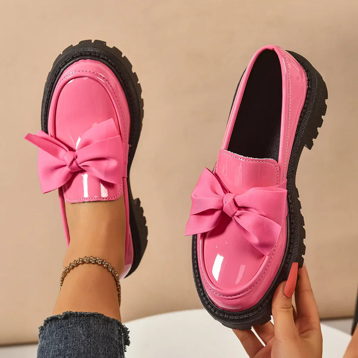 Selah - Chic Bow Rise Orthopedic Platform Loafers