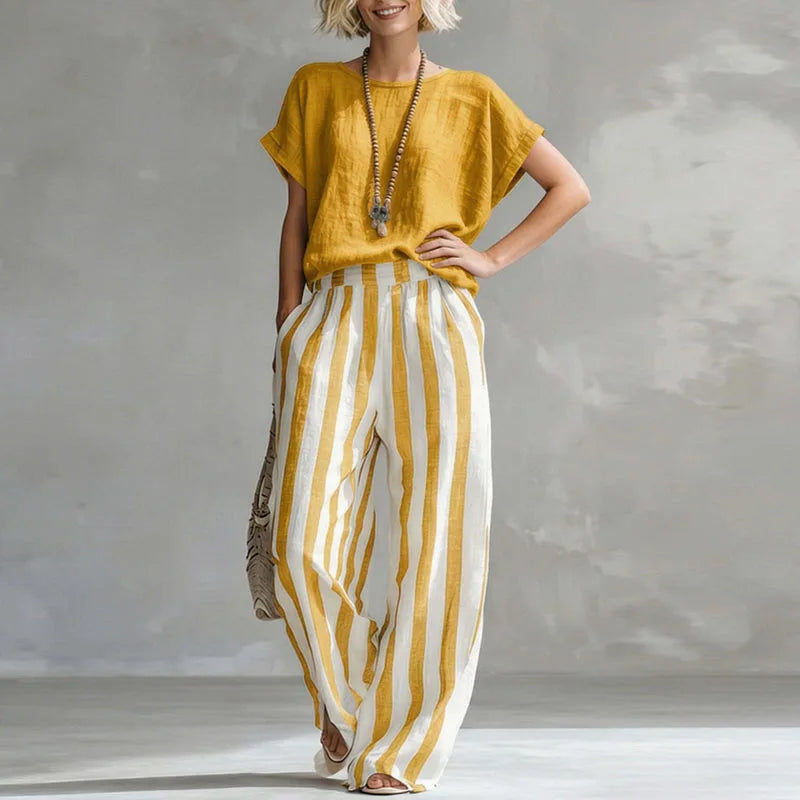Vanessa - Elegant Linen Summer Set Women