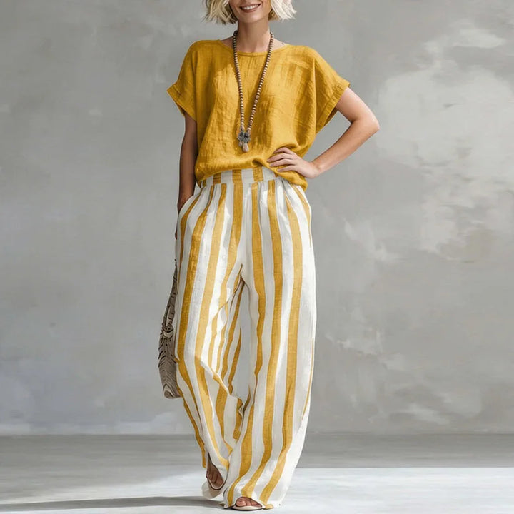 Vanessa - Elegant Linen Summer Set Women