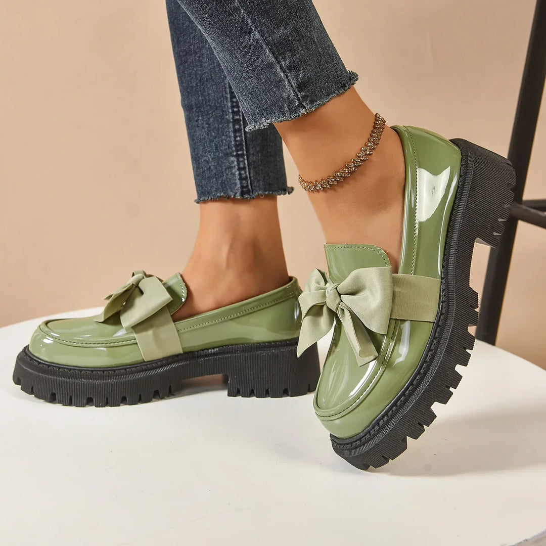 Selah - Chic Bow Rise Orthopedic Platform Loafers