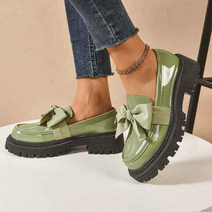 Selah - Chic Bow Rise Orthopedic Platform Loafers