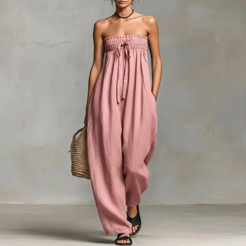 Cordella Boho Off Shoulder Lightweight Jumpsuit