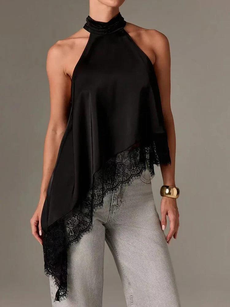 Sky - Casual Summer Top Halter Neck Blouse