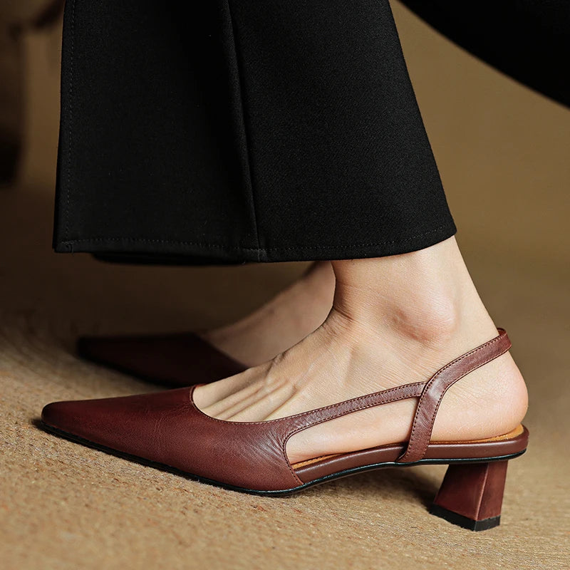 Camille Genuine Leather Heels