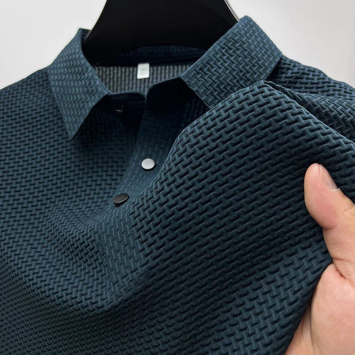 Alfie | Men's Modern Textured Basketweave Polo Shirt
