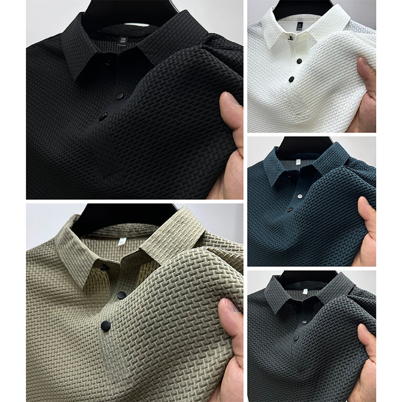 Alfie | Men's Modern Textured Basketweave Polo Shirt