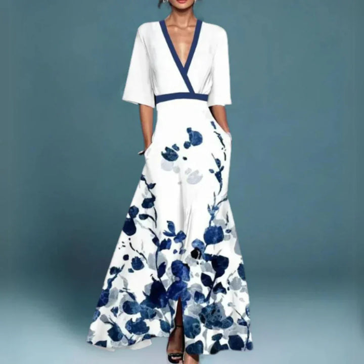 Julia - Elegant Floral Wedding Guest Maxi Dress
