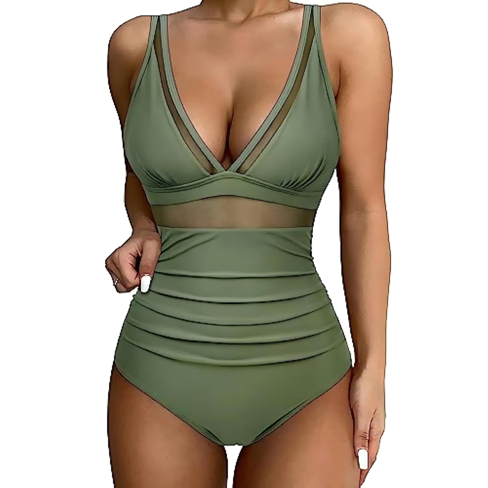 Selena | Women’s One-Piece Swimsuit with Mesh Tummy Control