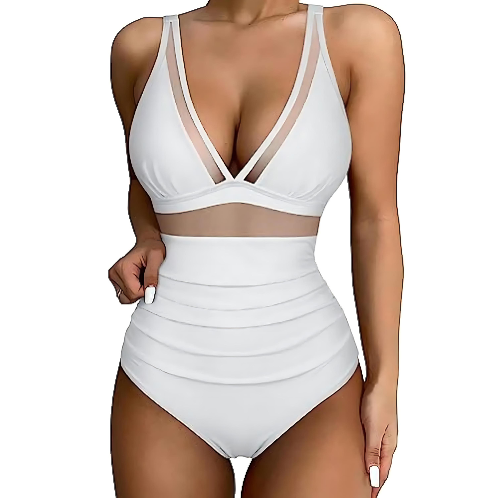 Selena | Women’s One-Piece Swimsuit with Mesh Tummy Control