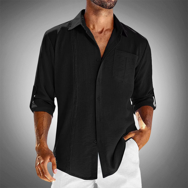 Evando | Men’s Casual Long-Sleeve Button-Down Shirt with Chest Pocket