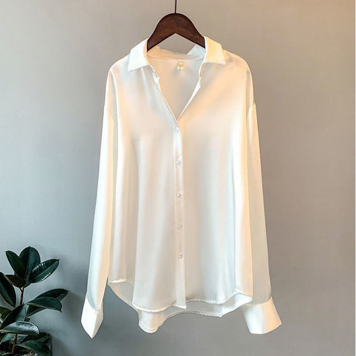 Vera | Women’s Luxurious Silk Blouse Long-Sleeved Button-Down Shirt