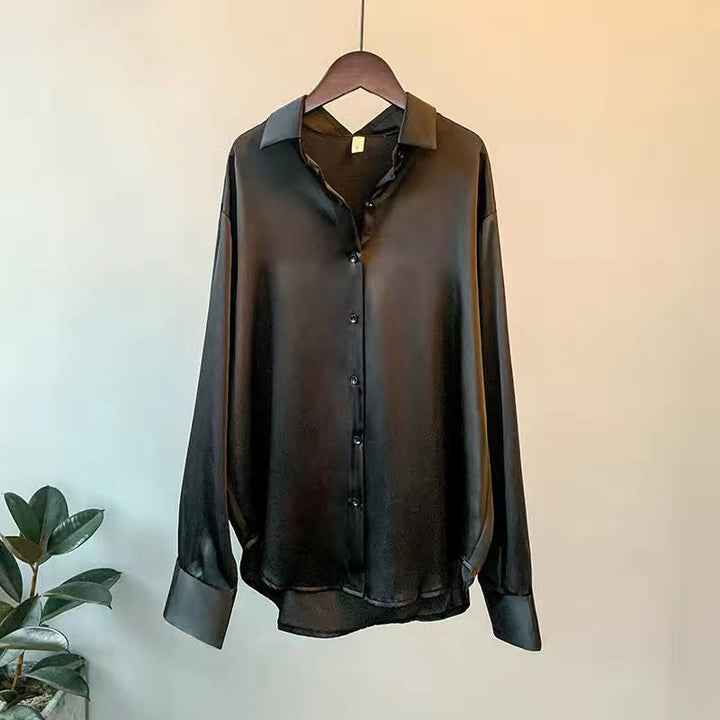 Vera | Women’s Luxurious Silk Blouse Long-Sleeved Button-Down Shirt