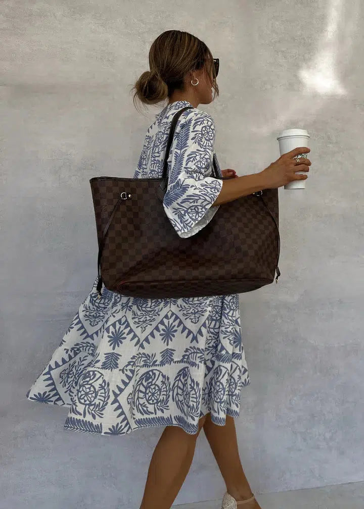 Eleanor | Women's Boho Patterned Long Sleeve Mini Dress