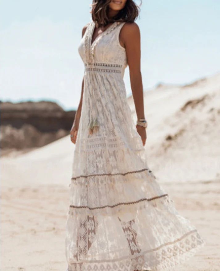 Nicole | Women's Summer Boho V-Neck Maxi Dress