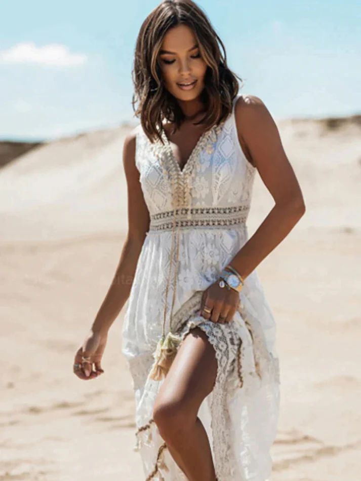 Nicole | Women's Summer Boho V-Neck Maxi Dress
