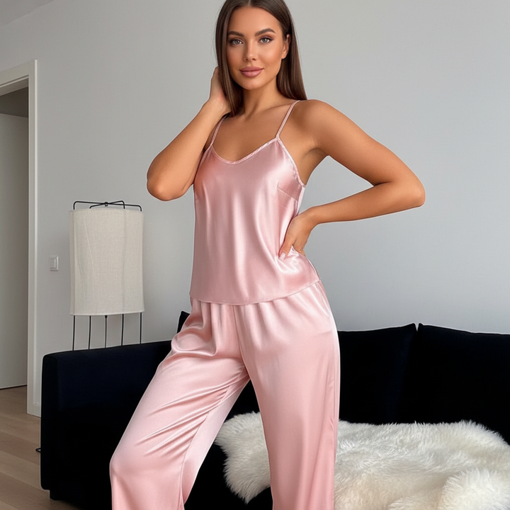 Celina - Silky Chic Satin Pajama Loungewear Set