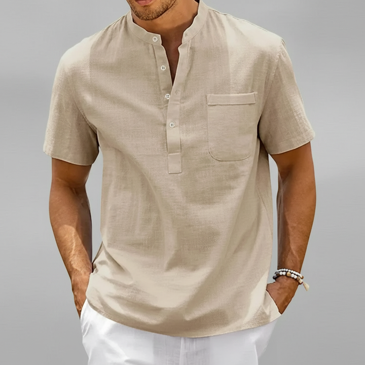Aiden - Men's Linen Henley Summer Shirt