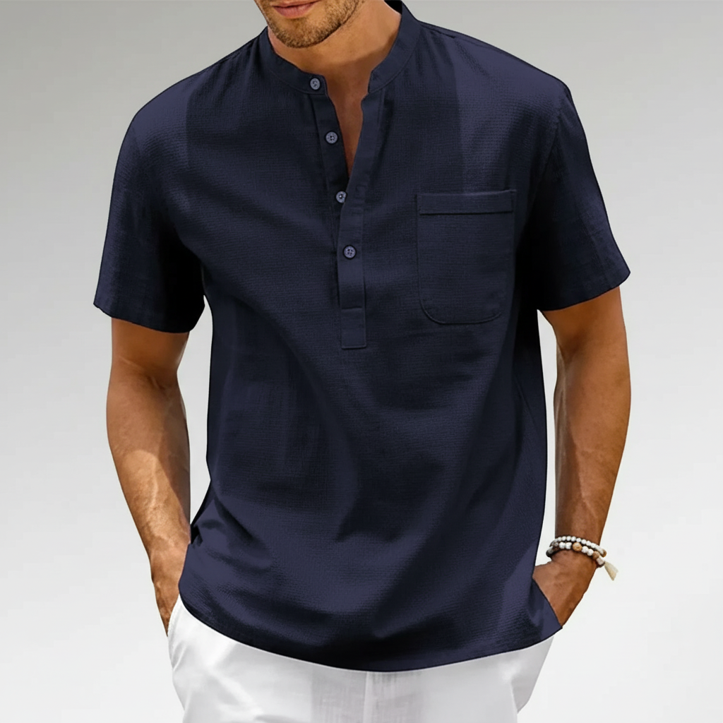 Aiden - Men's Linen Henley Summer Shirt